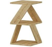 Toilinux - Bout de canapé Zig Zag en bois - Beige - Zig Zag Beige G