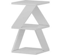 Toilinux - Bout de canapé Zig Zag en bois - Blanc - Zig Zag Blanc G