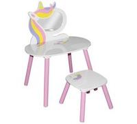 Coiffeuse enfant avec miroir et tabouret Sweet Licorne en MDF