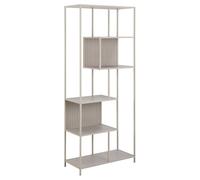 Bibliothèque 5 étagères avec base en acier FERRO - Gris