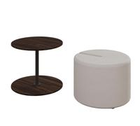 Toilinux.com Ensemble Table Basse et Pouf gigogne Orbit - Marron