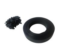 Toilinux.com Lot de 10 Kits lamelles occultantes en PVC avec Clip de Fixation de 50 m pour Grillage rigides - Gris foncé | Brise-Vue et Pare-Soleil pour Jardin