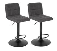 Toilinux.com Lot de 2 chaises de Bar en Tissu DELEK - Gris