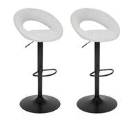 Toilinux.com Lot de 2 chaises de Bar en Tissu Sacha - Gris