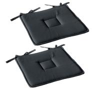 Toilinux.com Lot de 2 galettes de Chaise en Coton Panama - Gris foncé