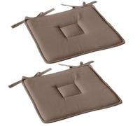 Toilinux.com Lot de 2 galettes de Chaise en Coton Panama - Marron