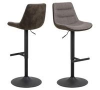 Toilinux.com Lot de 2 tabourets de Bar Torsten - Gris Brun