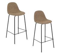 Toilinux - Lot de 2 tabourets de bar VLADI - Beige - Vladi Beige G