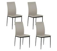 Toilinux.com Lot de 4 chaises de Salle à Manger MIDENA - Taupe