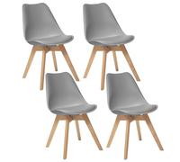 Toilinux.com Lot de 4 Chaises Design scandinave Baya - Gris Clair