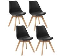 Lot de 4 chaises design scandinave BAYA - Noir