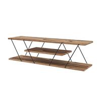 Toilinux.com Meuble TV en mélaminé de Style Industriel - L.120cm - Marron