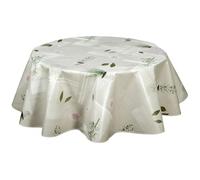 Toilinux.com Nappe en Toile cirée Ronde Aromatic - Diam. 150 cm - Ecru