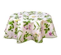 Toilinux.com Nappe en Toile cirée Ronde Botanique - Diam. 150 cm - Fuchsia
