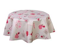 Toilinux.com Nappe en Toile cirée Ronde Campagne - Diam. 150 cm - Beige
