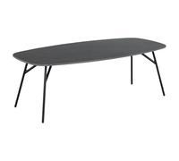 Toilinux.com Table Basse allongée Bois et métal HALDOR - Gris foncé