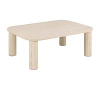 Toilinux.com Table Basse rectangulaire Effet travertin GÖRAN - Beige