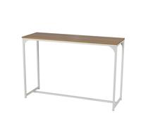 Toilinux Console Casa Blanca en panneaux de particules et métal L.120 cm x H.79 cm Beige et Blanc