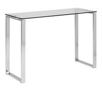 Toilinux - Console plateau verre et pieds chromés APOLLINE - Argent - Apolline