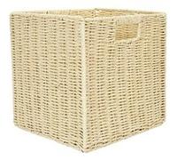 Cube de rangement tressé pliable - 30 x 30 cm - Beige