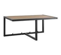 Etagère murale porte-manteau 4 accroches en MDF et Métal - Noir et beige