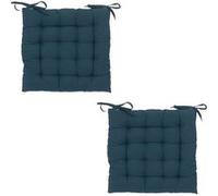 Toilinux - Lot 2x Galette de chaise - Bleu foncé - ANJALI bleu G