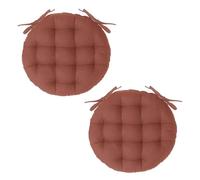 Lot 2x Galette de chaise ronde Alix - Diam. 38 cm - Terracotta