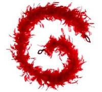 Toilinux - Lot 2x Guirlande de Noël boa Plume - Rouge Rouge G