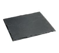 Toilinux - Lot 6x Assiette en ardoise - L. 20 cm Gris G