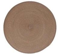 Toilinux - Lot 6x Set de table Tressé Rond - Diam. 38 cm - Taupe Taupe G