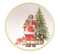 Toilinux - Lot de 12 assiettes de présentation PÈRE NOËL - Blanc