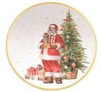 Toilinux - Lot de 12 assiettes de présentation PÈRE NOËL - Blanc - PÈRE NOËL Multicolore