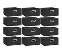 Toilinux Lot de 12 boîtes de rangement - Gris foncé