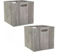 Toilinux Lot de 2 boîtes de rangement - Gris
