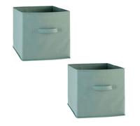 Toilinux - Boîtes de rangement en tissu MIX N' MODUL - Lot de 2 - 31 × 31 × 31 cm - Vert céladon