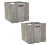 Toilinux Lot de 2 boîtes de rangement - Gris