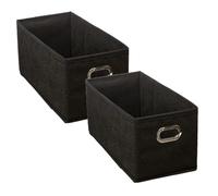 Toilinux Lot de 2 Boîtes de rangement - Noir