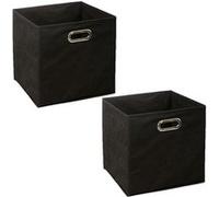 Toilinux - Lot de 2 Boites de rangement pliable - 31 x 31 - Noir