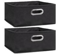 Toilinux lot de 2 boîtes de rangement tissu - Gris anthracite