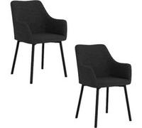 Toilinux - Lot de 2 chaises avec accoudoirs LIZZY - Gris foncé - Lizzy