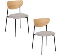 Toilinux - Lot de 2 chaises avec pieds en métal JAISA - Gris - Jaisa Gris G