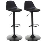 Lot de 2 Chaises de bar Aiko en polypropylène ajustable - Noir