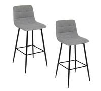 Atmosphera - Lot de 2 chaises de bar rembourrées SIRAC - Gris - Sirac Gris