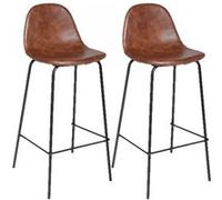 Toilinux - Lot de 2 Chaises de bar Vladi - Marron - Vladi Marron G