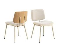 Toilinux - Lot de 2 chaises de salle à manger AULNE - Beige - AULNE Beige G