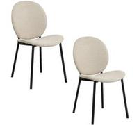 Toilinux - Lot de 2 chaises de salle à manger CLIFF - Beige - Cliff