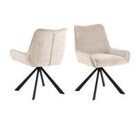 Toilinux - Lot de 2 chaises de salle à manger MEMPHIS - Beige - MEMPHIS Beige G