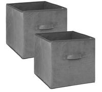 Toilinux lot de 2 cubes de rangement - Gris foncé