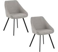 Toilinux - Lot de 2 fauteuils de table Maxine en tissu - Gris - MAXINE Gris G