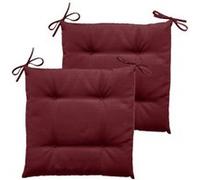 Toilinux - Lot de 2 galettes de chaise d'extérieur KORAI - 40 x 40 cm - Bordeaux - Korai